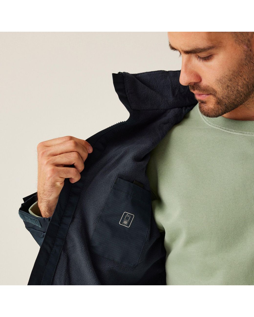 Regatta Blue Hudson Fleece Lined Waterproof Insulated Jac for men