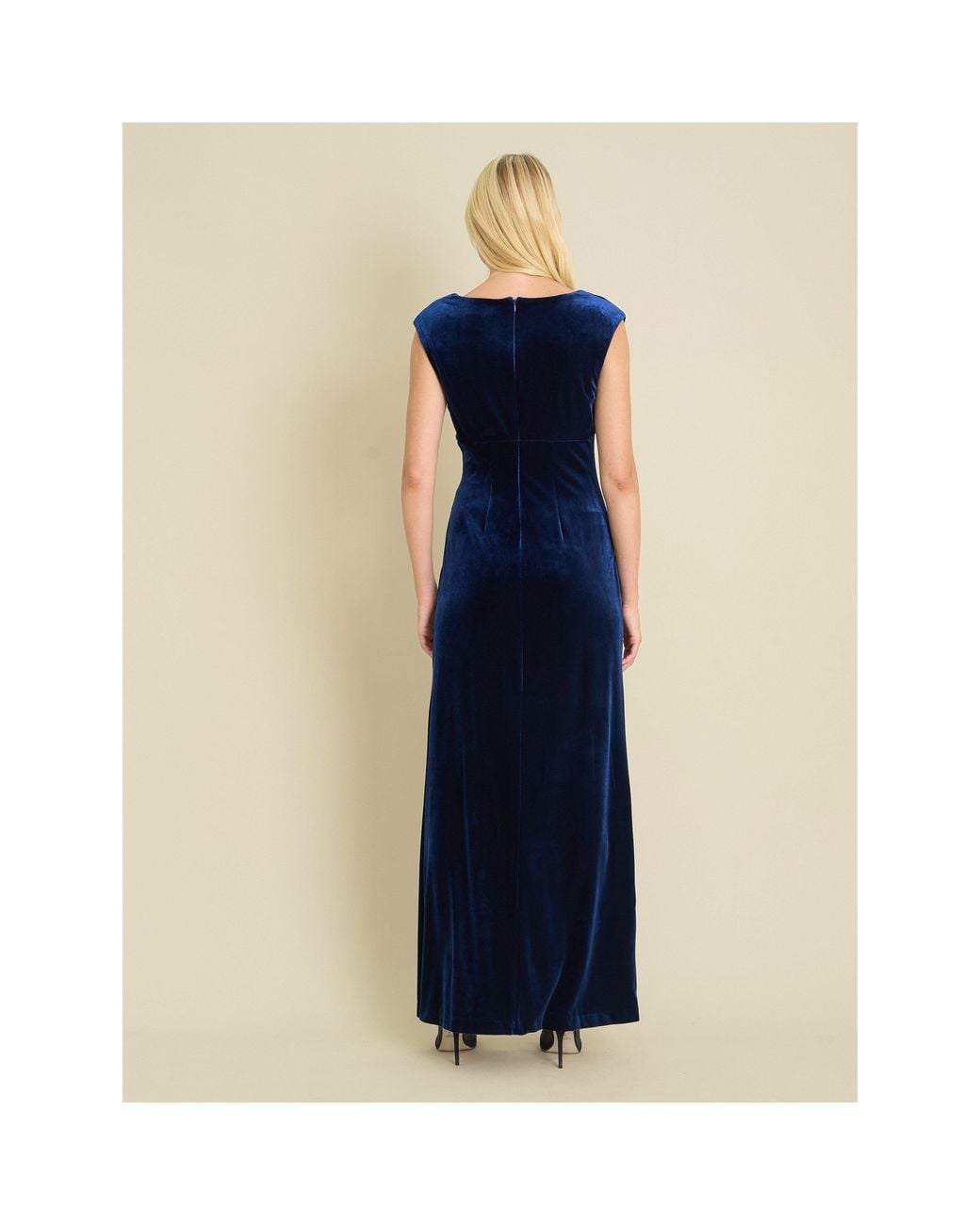 Gina Bacconi Blue Sascha Velvet Maxi Dress