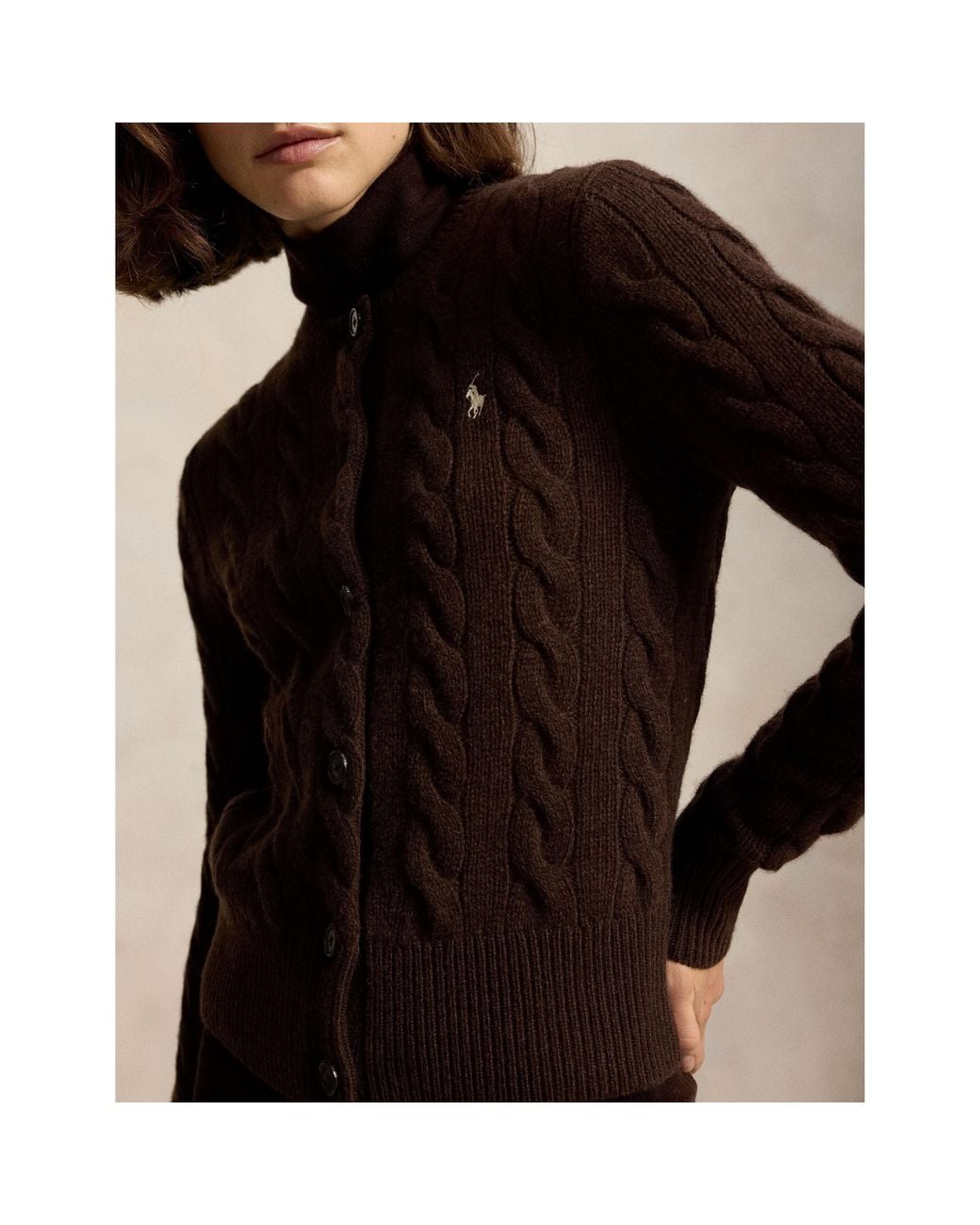 Polo Ralph Lauren Black Cable Knit Cardigan