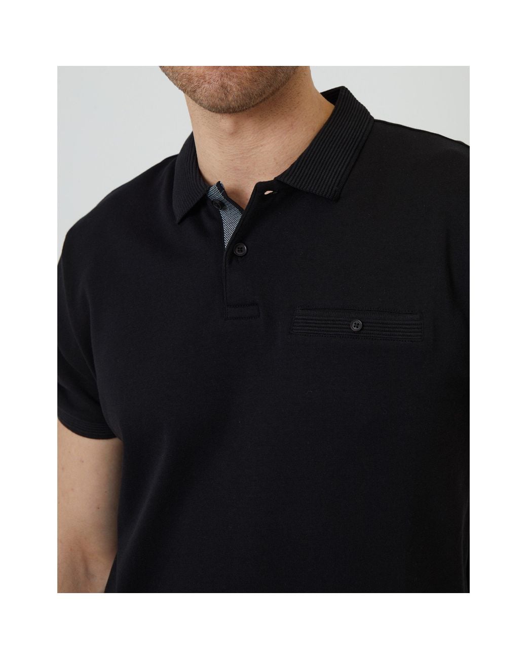 Threadbare Black Tb Otto Short-Sleeve Polo Shirt for men