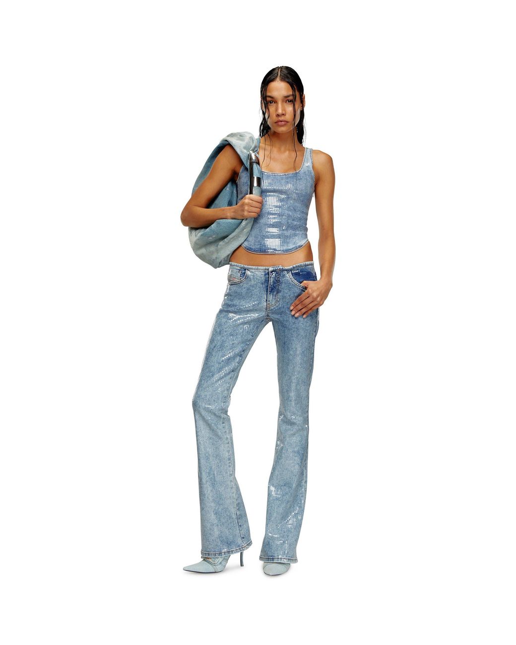 DIESEL Blue De-shi-s Crop Top