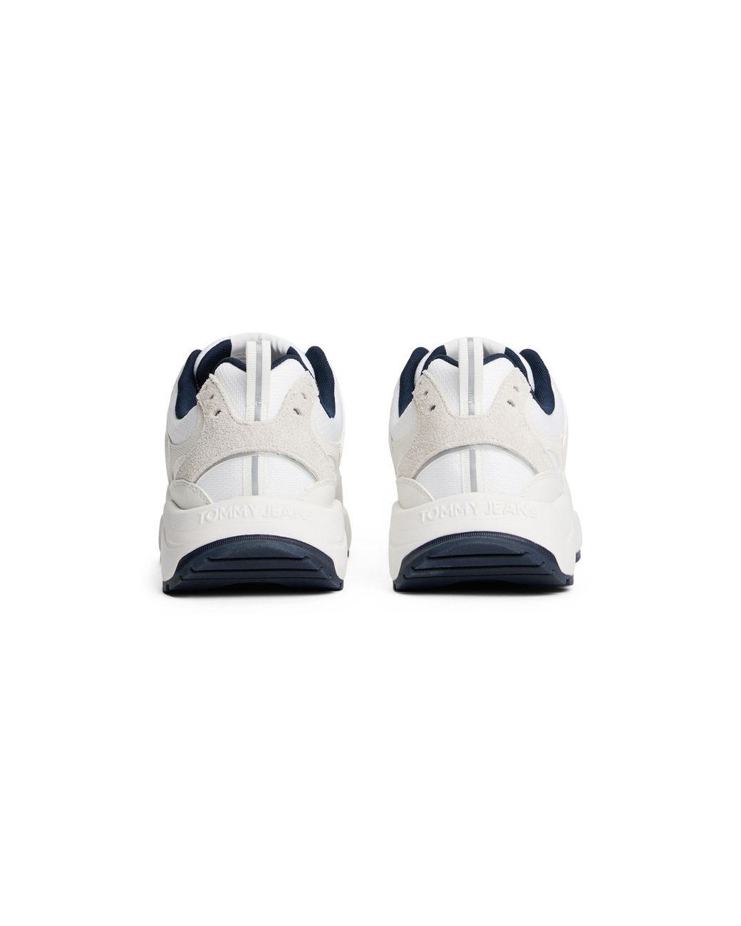 Tommy Hilfiger White Logo Mixed Texture Trainers for men