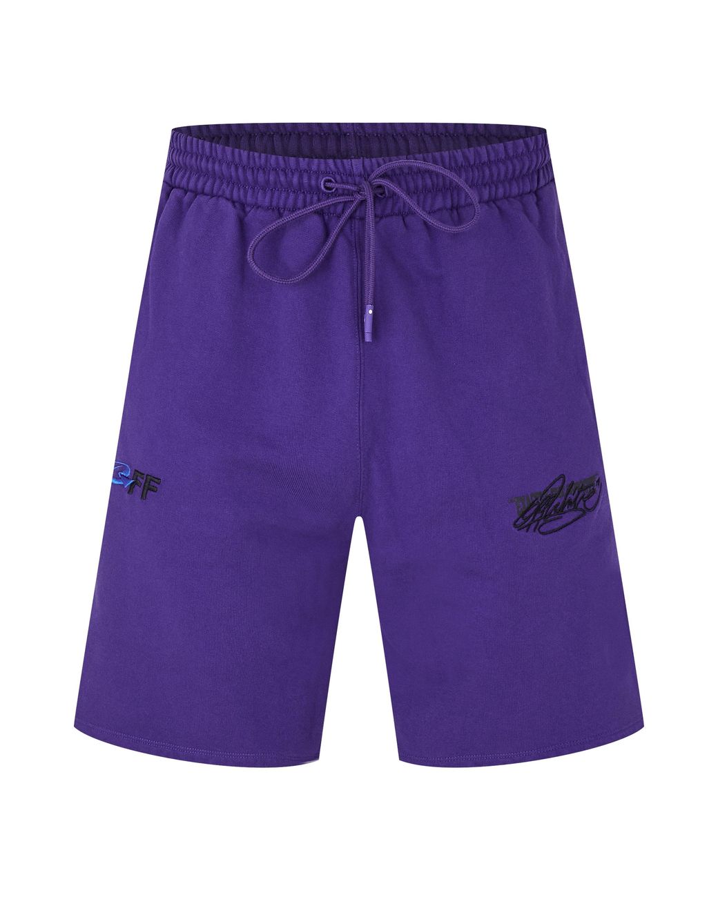 Off-White c/o Virgil Abloh Purple Embroidered Skate Fleece Jogger Shorts for men