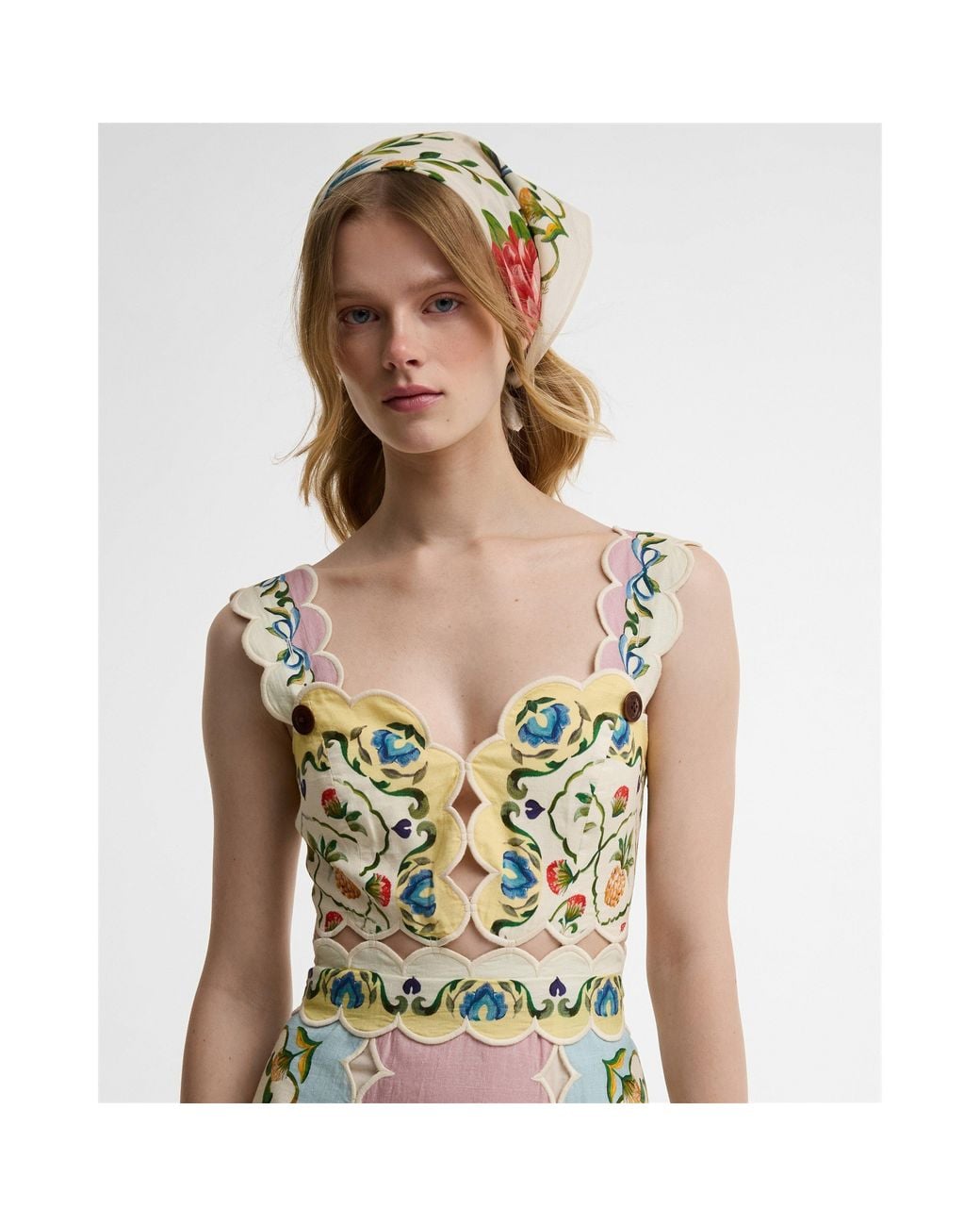 BARBOUR X FARM RIO Metallic Long Maxi Dress
