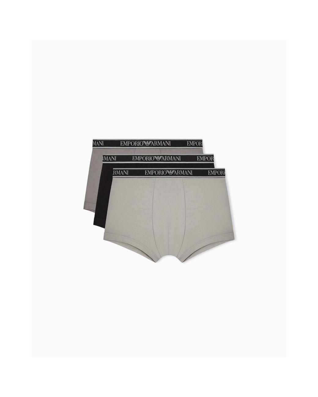 Emporio Armani Gray Core Logo Boxers 3-Pack for men