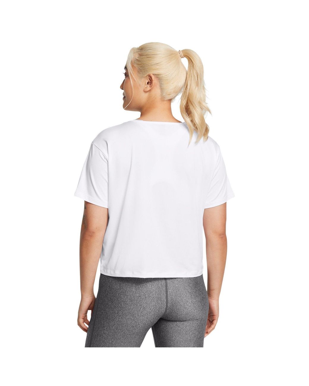 Under Armour White Motion Short-Sleeve Performance Gym Top