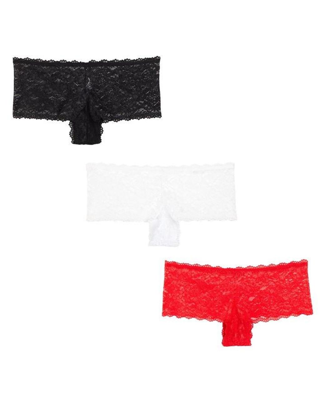 Be You You 3 Pack Lace Frenchie Briefs in Red