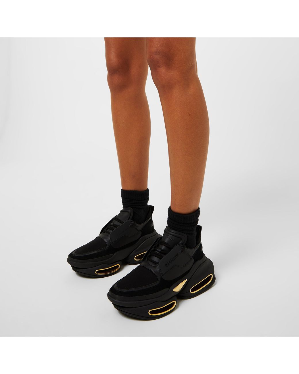 Balmain Black B-Bold Low Top Trainers