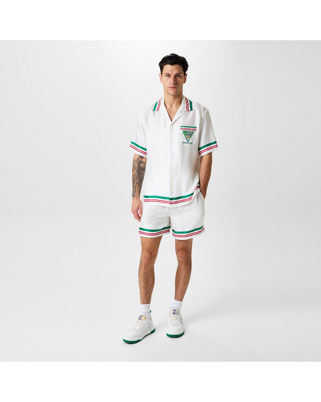Casablanca White Tennis Club Icon Shorts for men