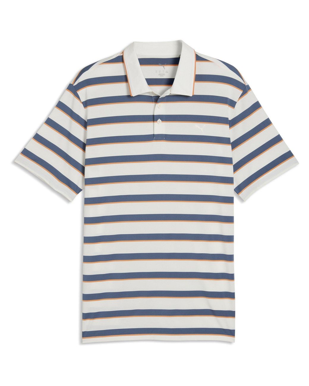 PUMA Blue Cloudspun Stripe Short Sleeve Polo Shirt for men