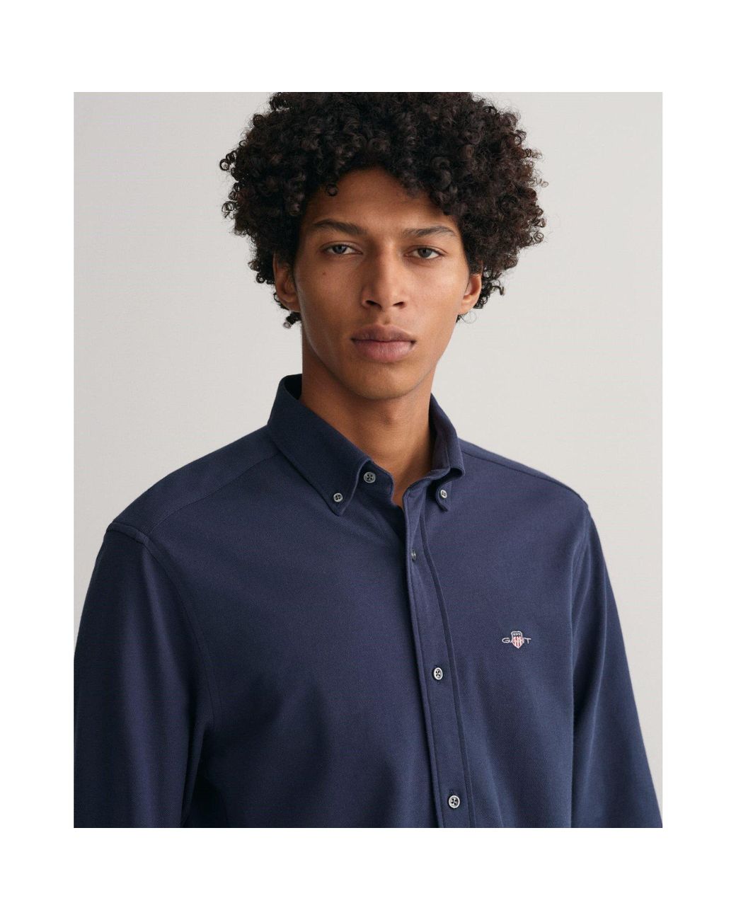 Gant Blue Regular-Fit Jersey Piqu¿ Shirt for men