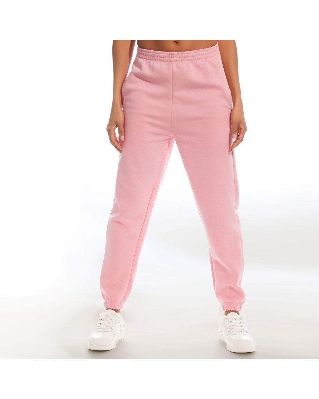 Light and Shade Pink Lightandshade High Waist Cuffed Joggers Ladies
