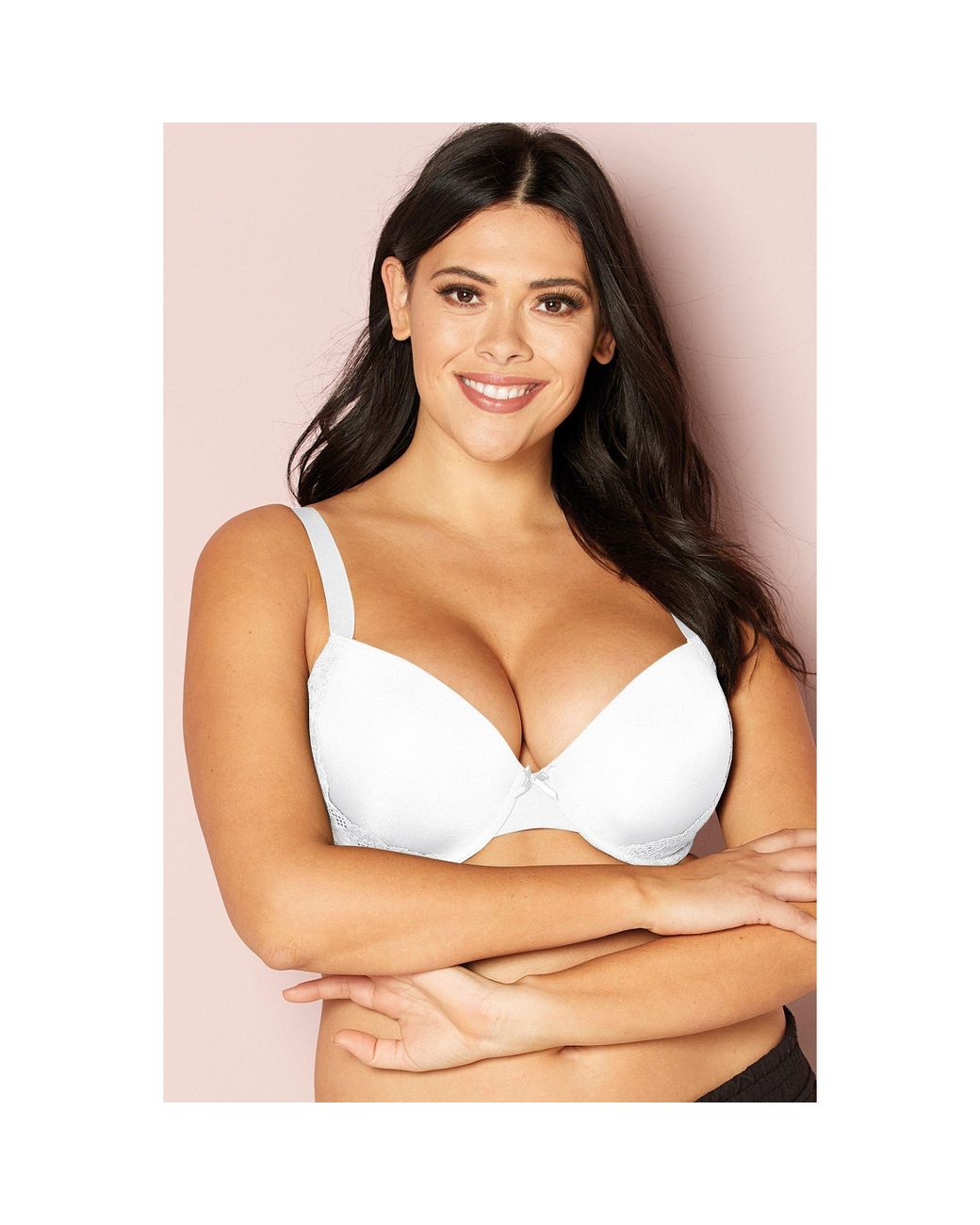 Valbonne White Moulded Underwired Lace Bra