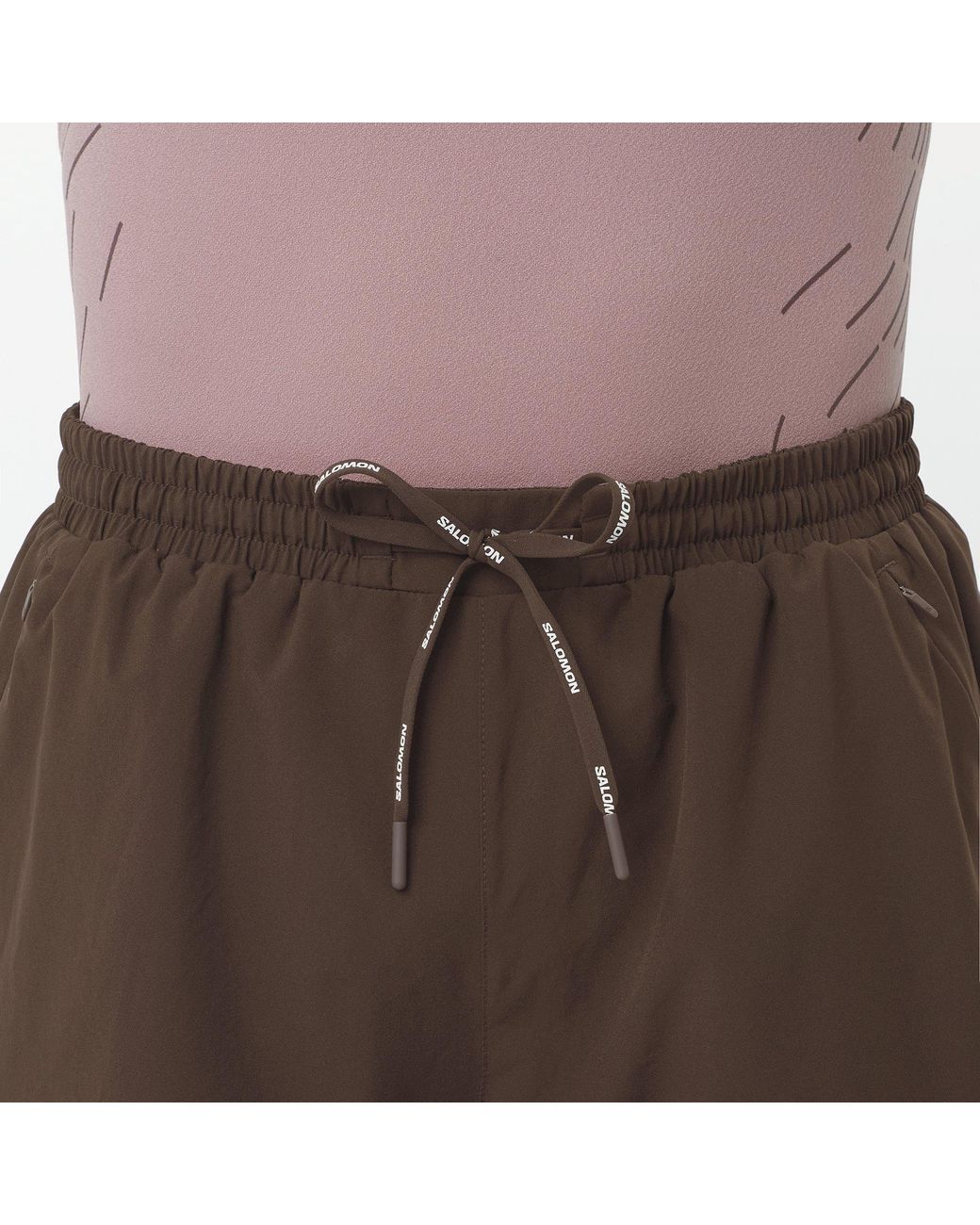 Salomon Brown Shakeout Core 5 Running Shorts for men