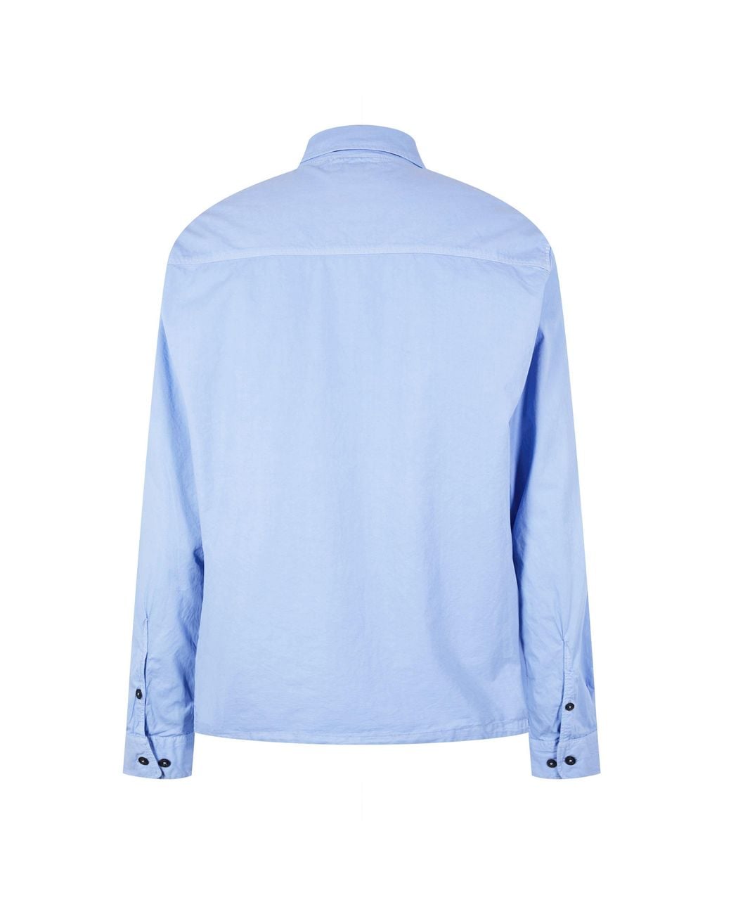 C P Company Blue Gabardine Lens Cotton Long Sleeve Overshirt for men