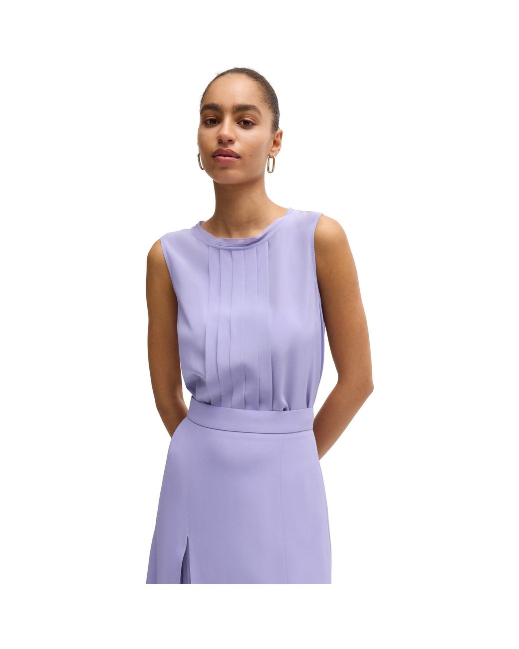 Boss Purple Bemiula Long Sleeve Long Blouse
