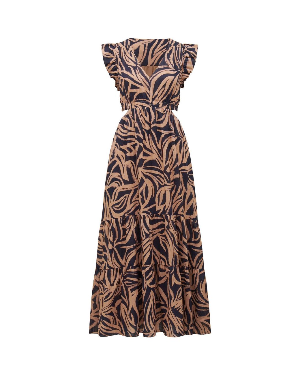 Forever New Metallic Tobi Side Cut Out Dress