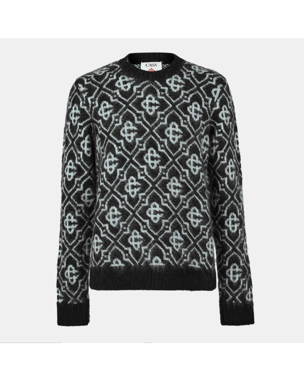 Casablanca Black Mono Mohair Crew Neck Jumper for men