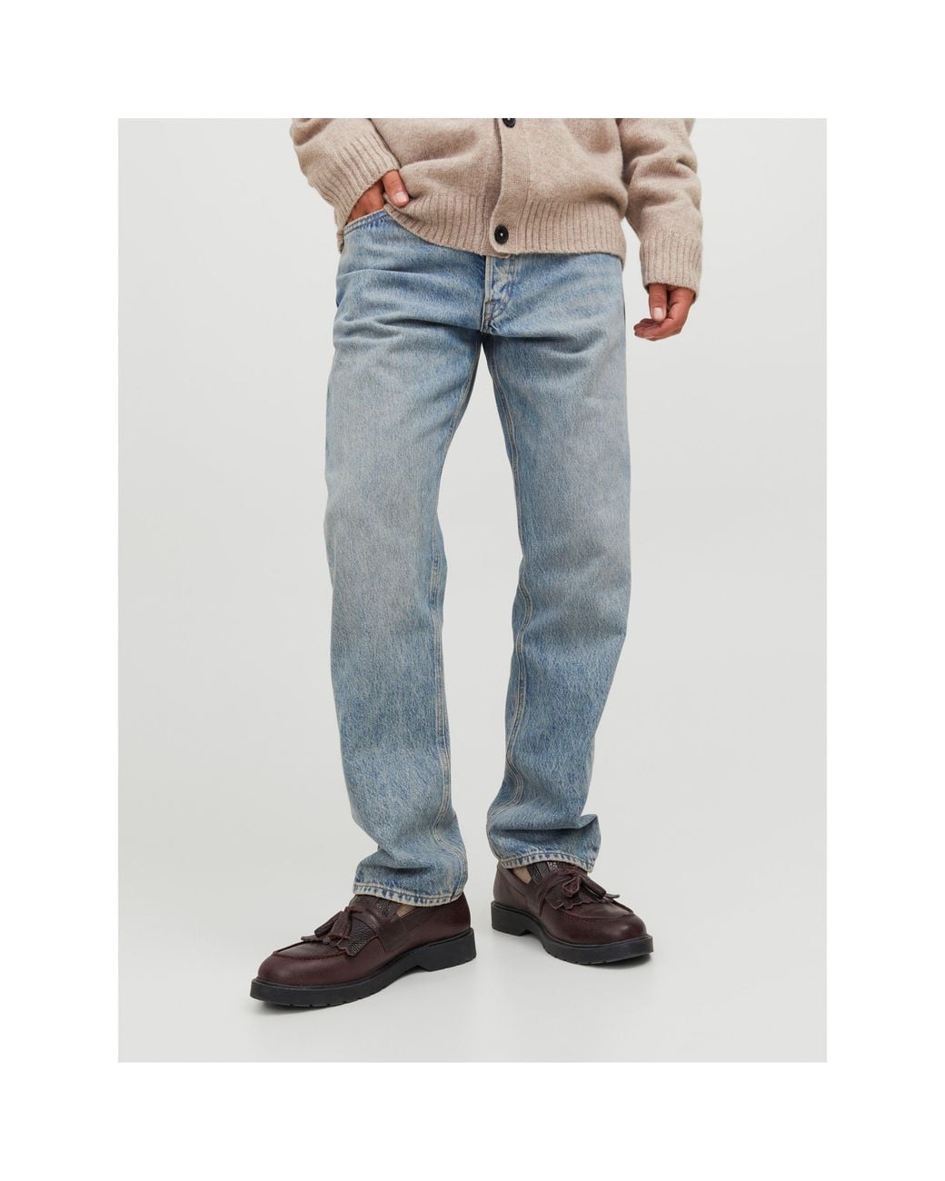 Jack & Jones Blue Chris Jean Straight Leg Jeans for men