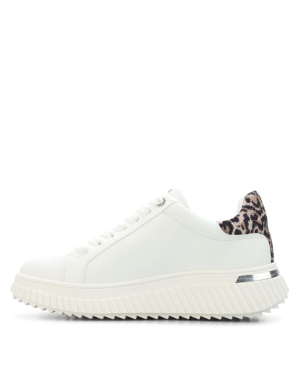 DKNY White Lobeco Lace Up Platform Trainers