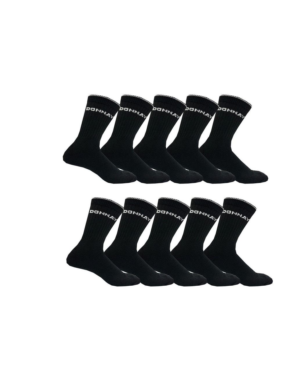 Donnay Black Crew 10 Pack Sports Socks Lddies