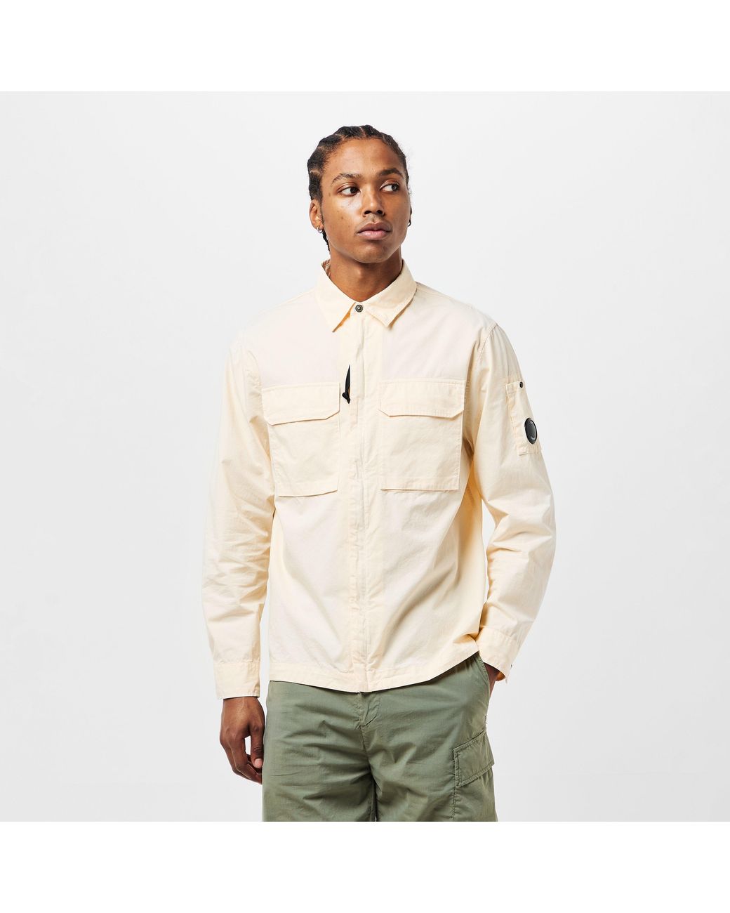 C P Company Natural Gabard Overshirt for men