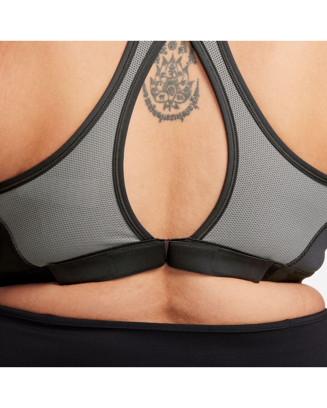 Nike Black Swoosh High Support Non-padded Adjustable Sports Bra