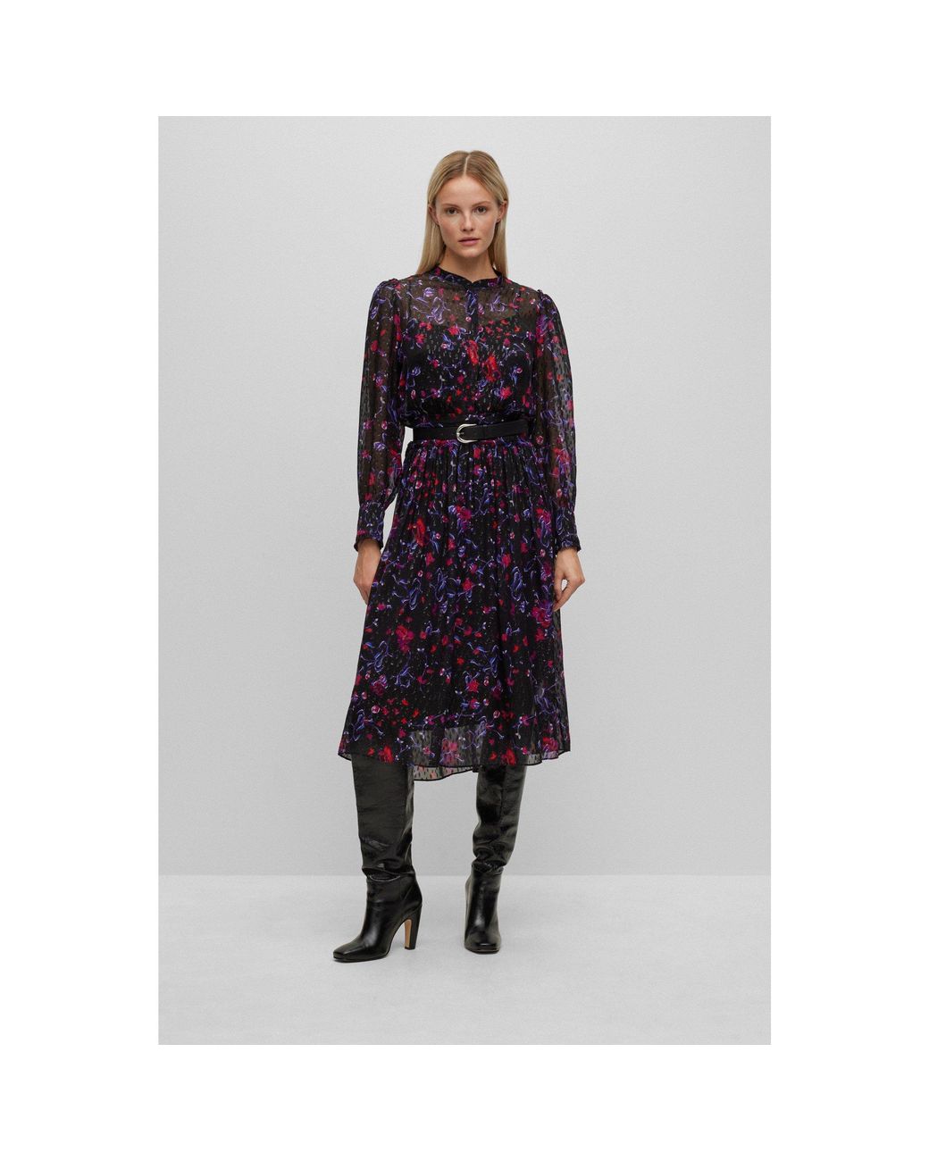 Boss Blue Denalea Wrap Design Dress