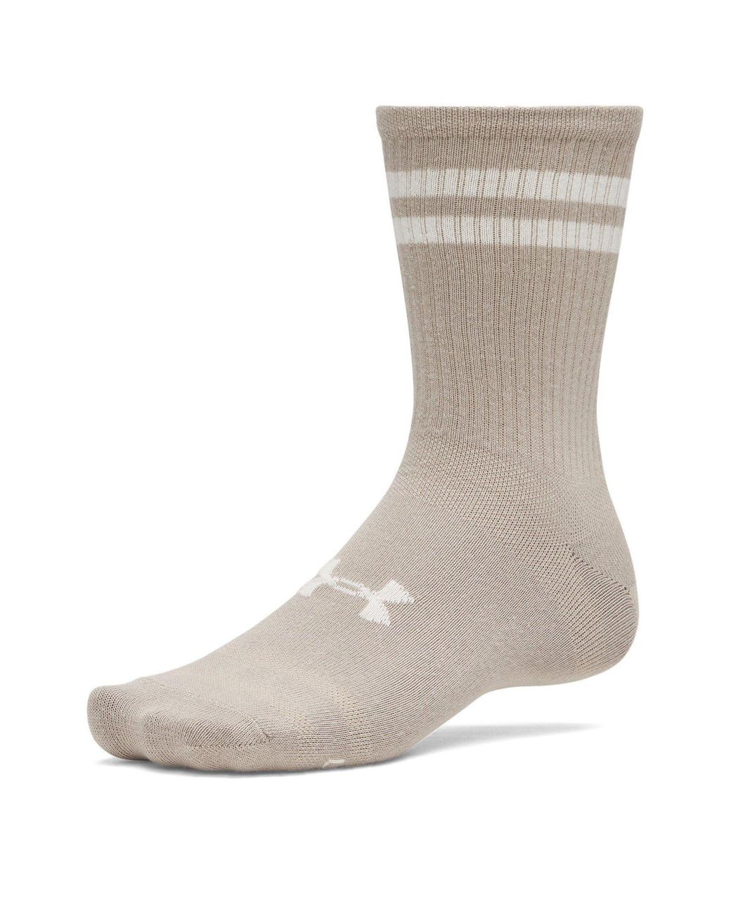 Under Armour White Ua Essential 6Pk Crew Sock Adults