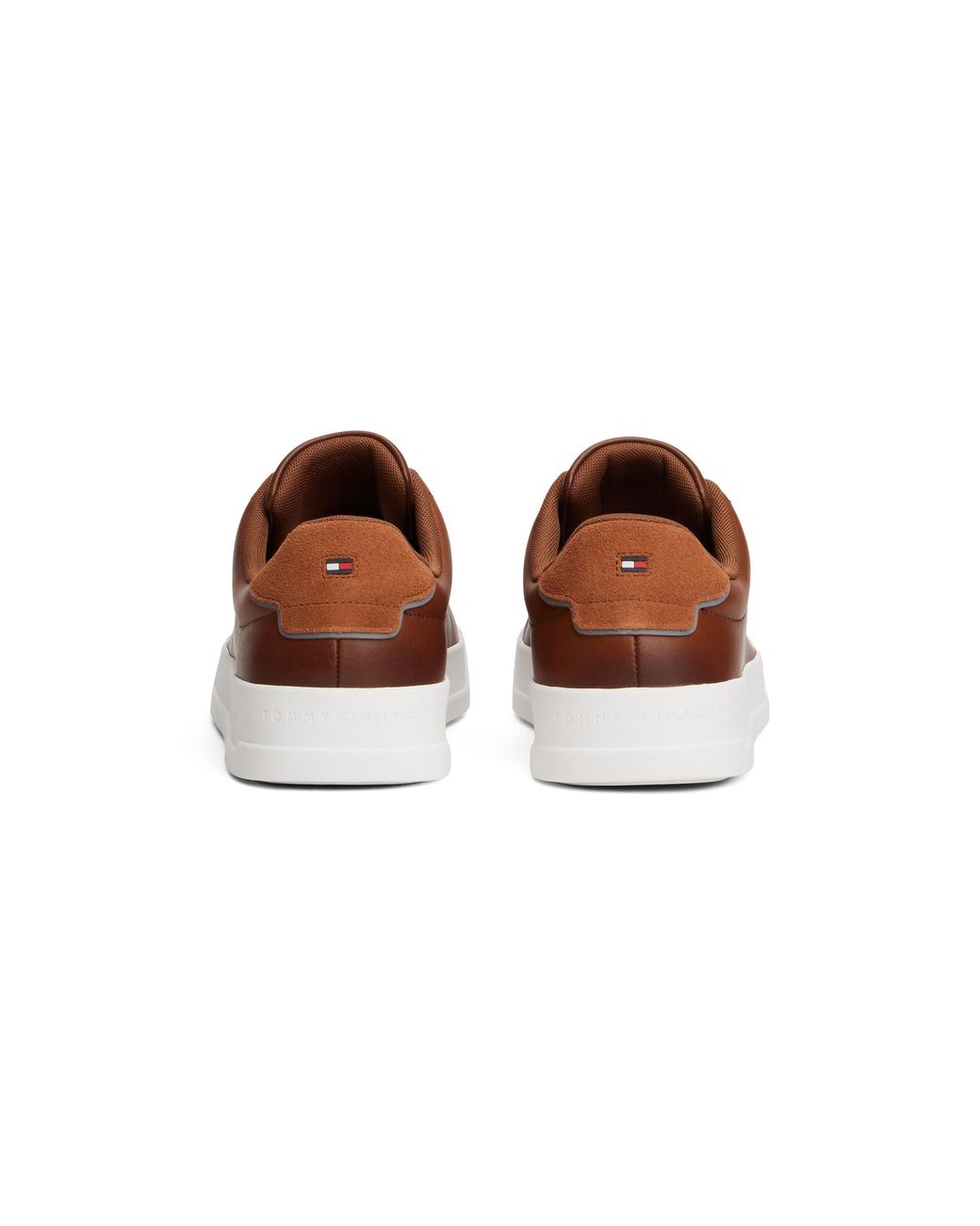 Tommy Hilfiger Brown Court Leather Low Top Trainers for men