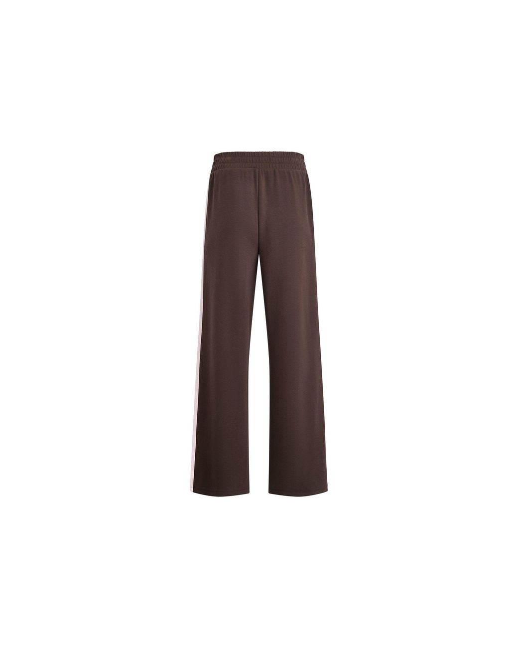 DKNY Brown Sport Striped Fleece Open-Hem Wide-Leg Joggers