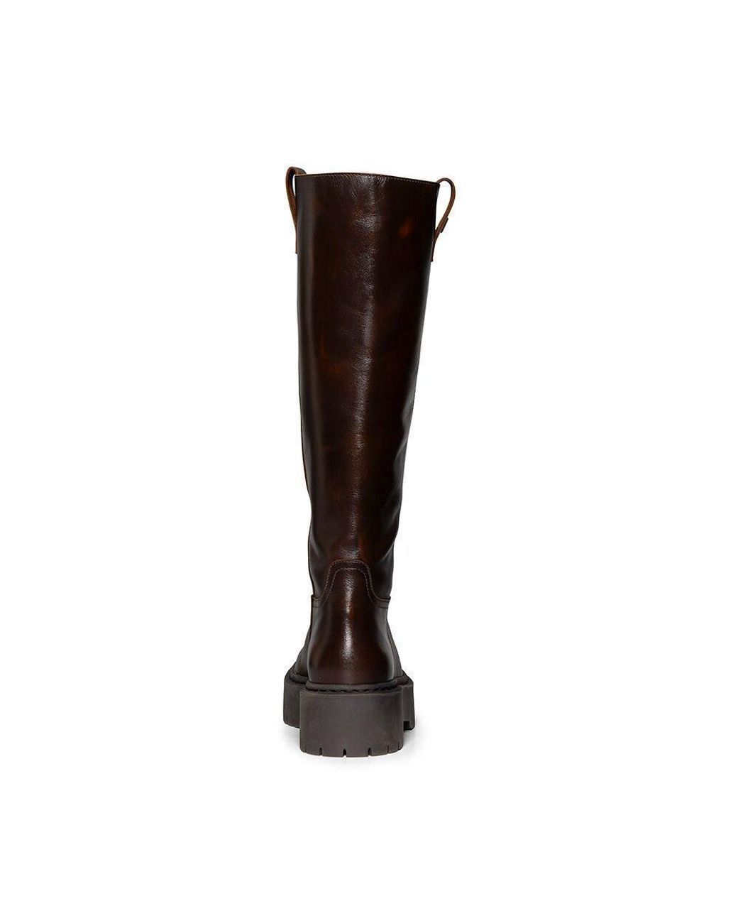Steve Madden Brown Sonar Leather Block-Heel Knee High Boots