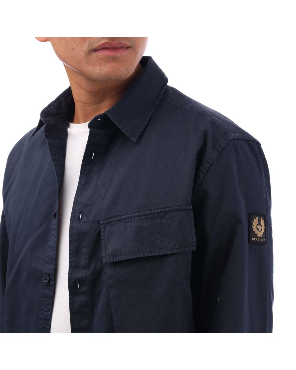 Belstaff Blue Scale Cotton Oxford Shirt for men