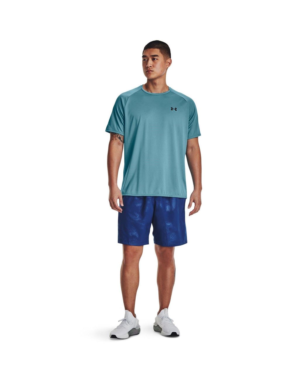 Under Armour Blue Woven Emboss Gym Shorts for men