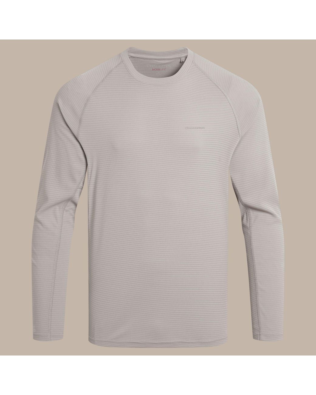 Craghoppers Gray Nosilife Solar Shield+ Long-Sleeved T-Shirt for men