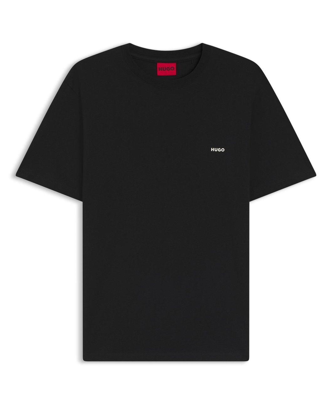 HUGO Black Short Sleeve T-Shirt With Logo Detail (Derlyns) for men
