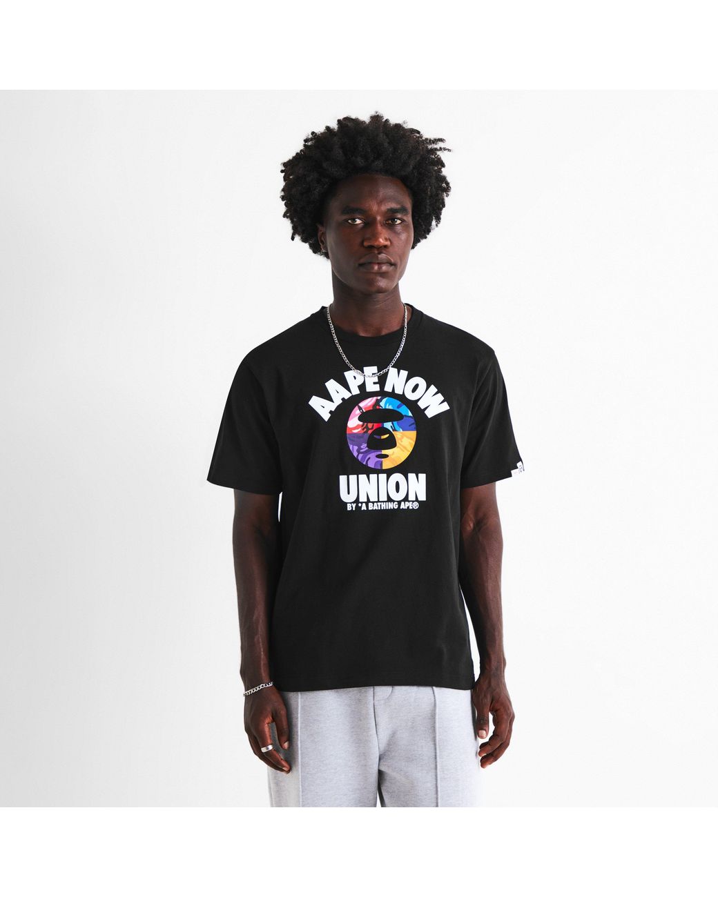 Aape Black Now Union Tee Sn63 for men