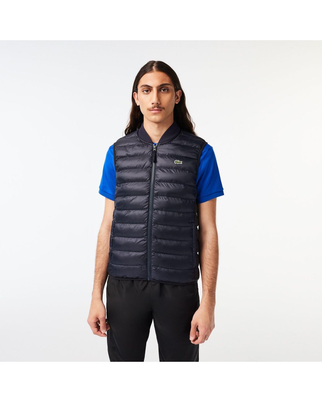 Lacoste Blue Quilted Gilet for men