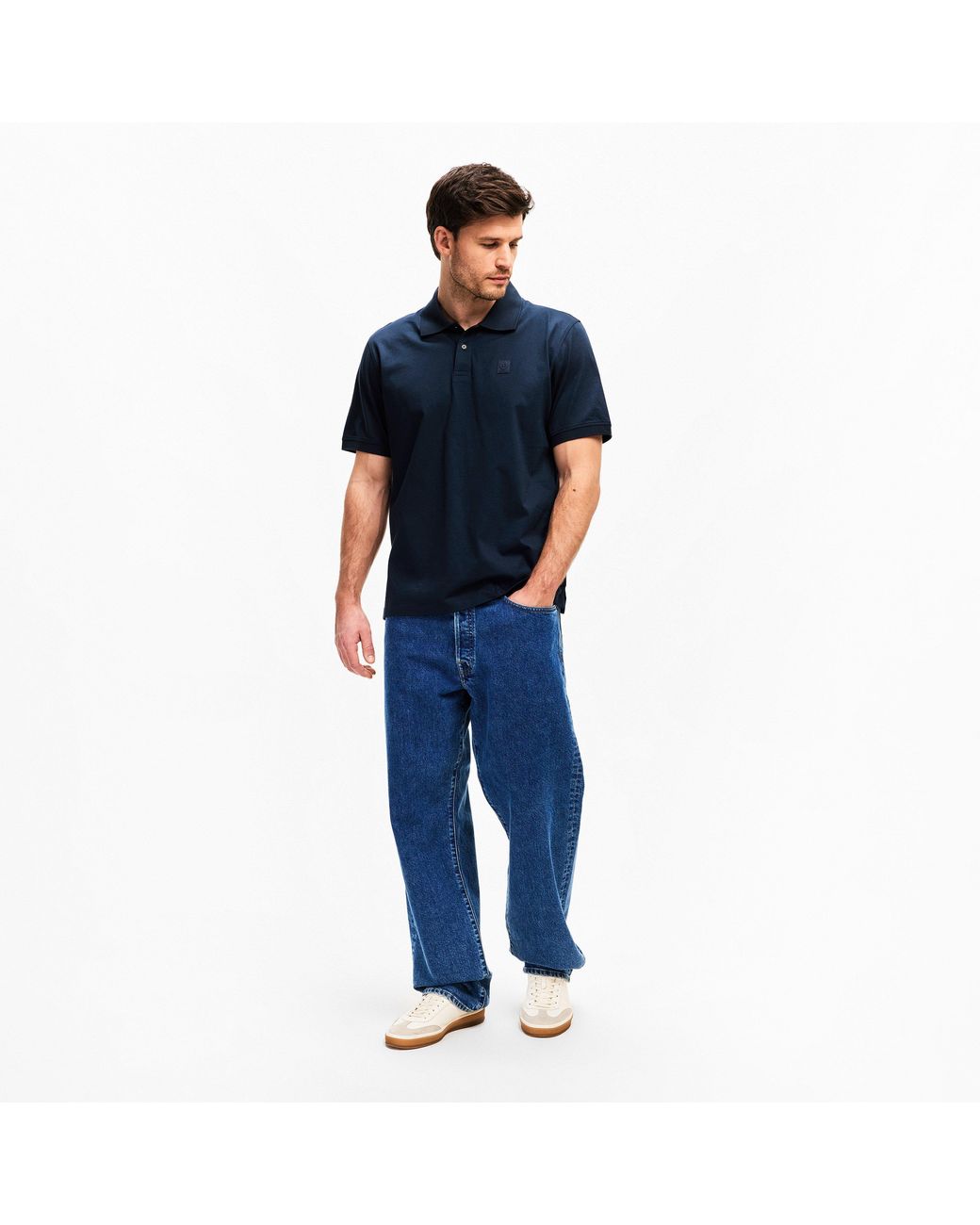 Belstaff Blue Steel Short Sleeve Polo Shirt for men