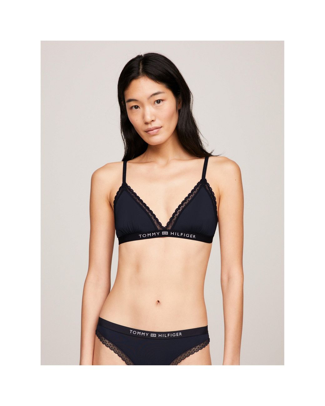 Tommy Hilfiger Blue Unlined Non Wired Triangle Bralette