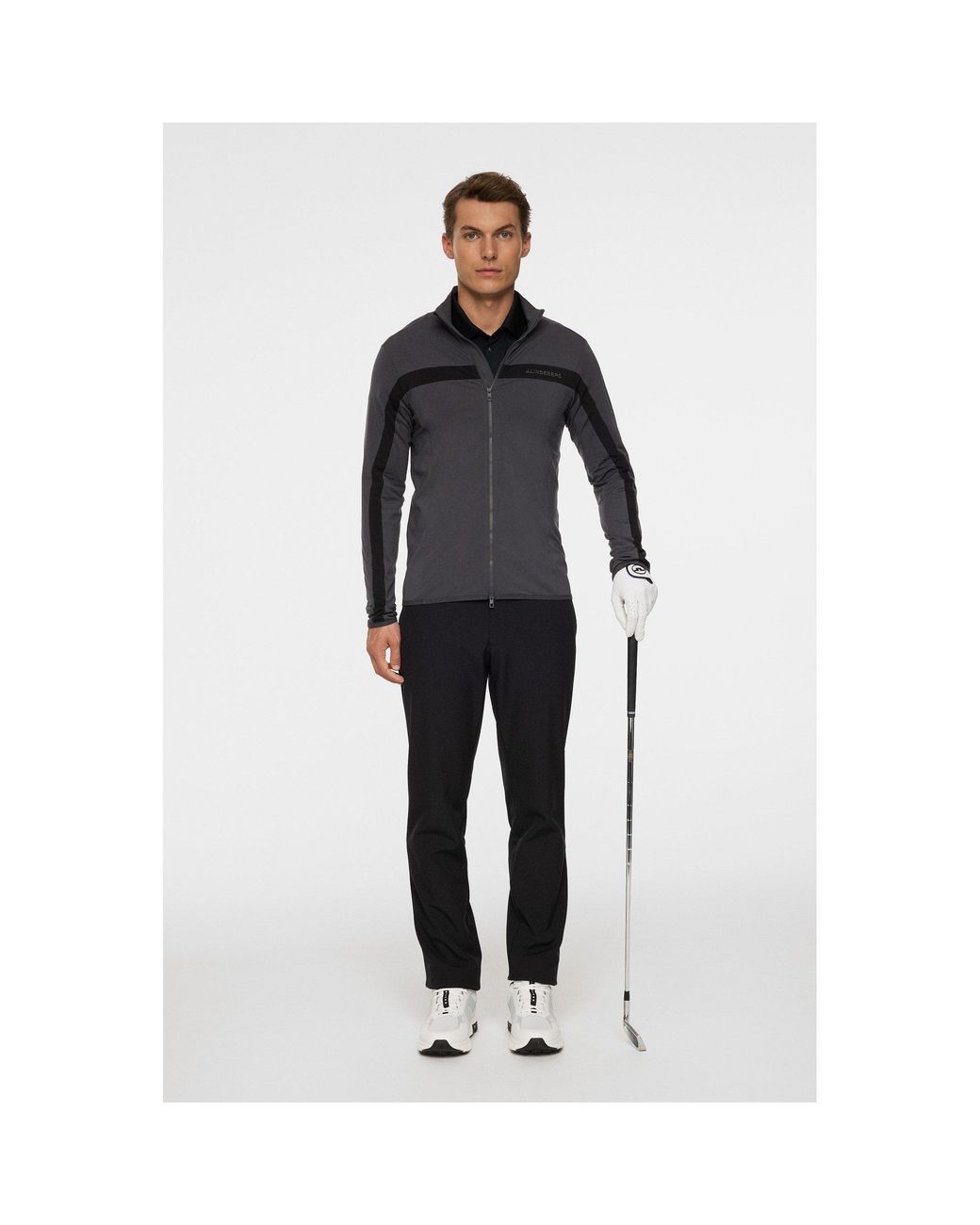 J.Lindeberg Gray Jarvis Mid Layer Pullover for men