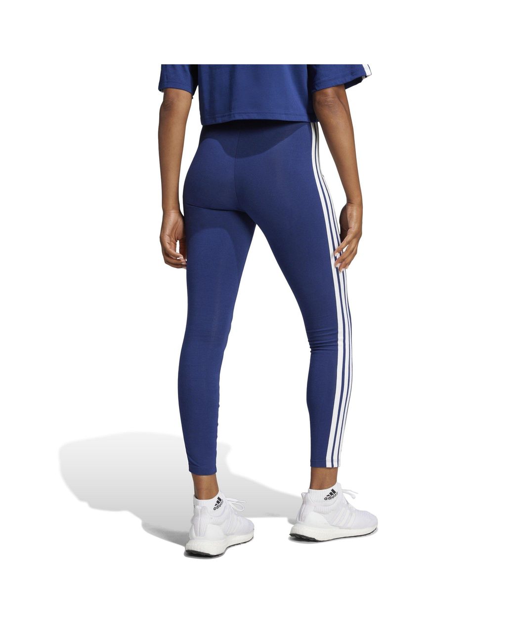 Adidas Blue Essentials 3 Stripe Leggings