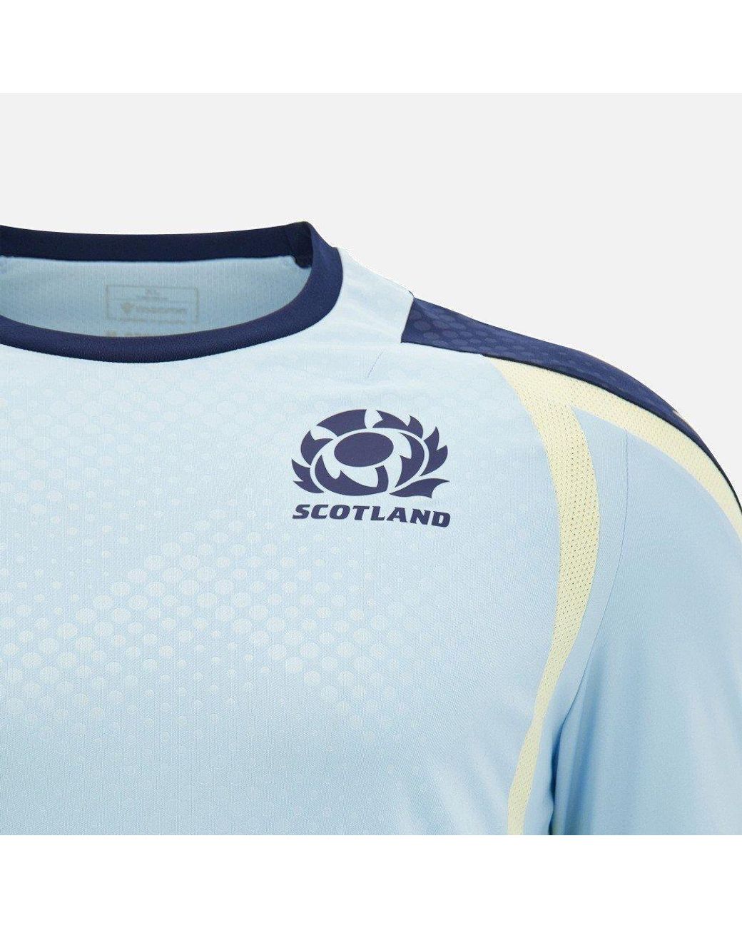 MACRON Blue Scotland Rugby Short-Sleeve T-Shirt for men