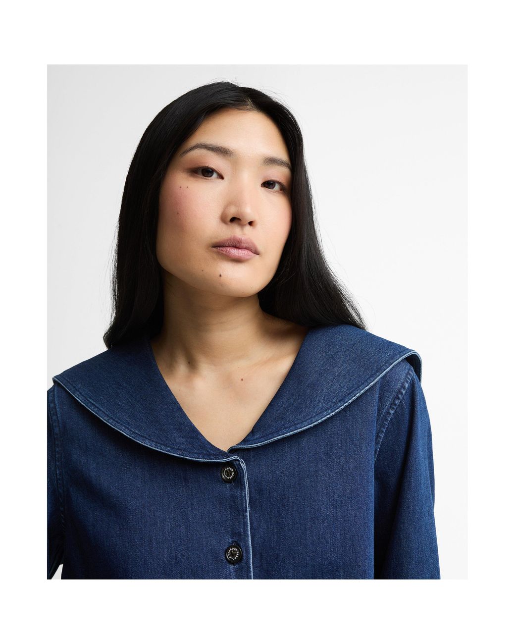 Barbour Blue Long Sleeve Denim Shirt
