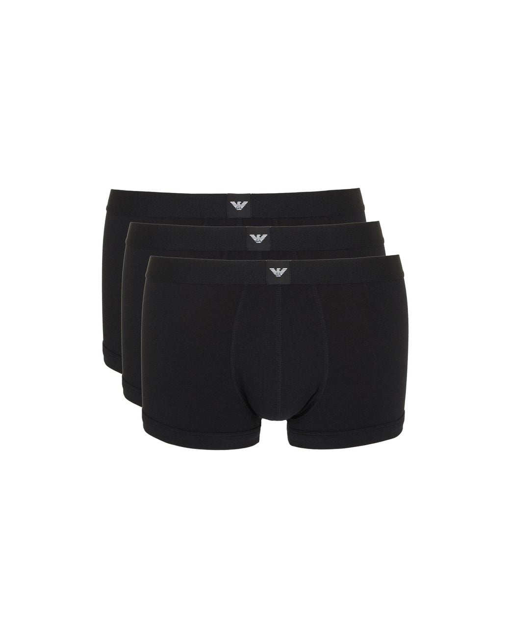 Emporio Armani Black Soft-Touch Streamlined Fit Trunks for men