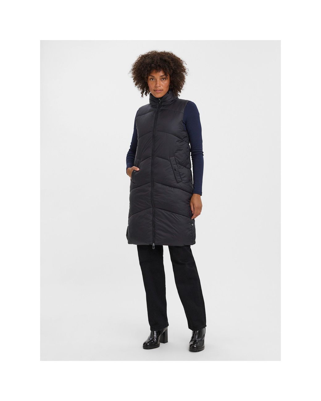 Vero Moda Blue Uppsala Water Resistant Sleeveless Gilet