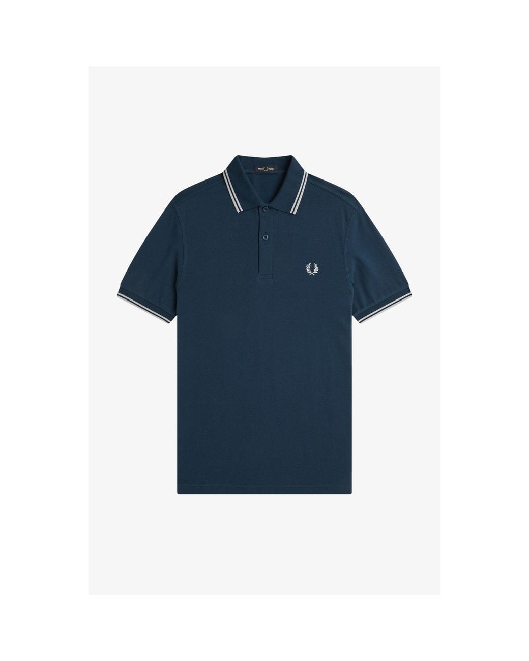 Fred Perry Blue Short Sleeve Twin Tipped Polo Shirt for men