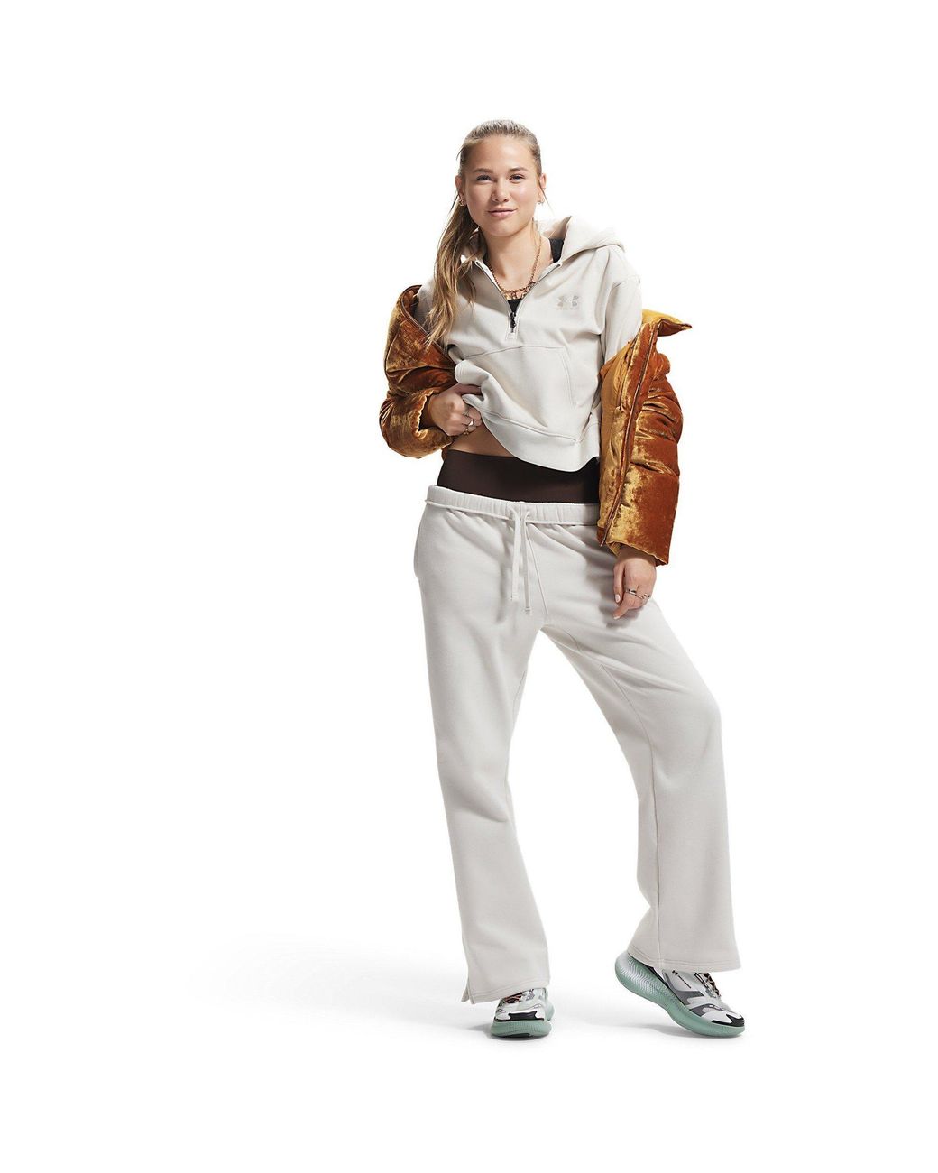Under Armour Gray Icon Vida Fleece Tracksuit Bottoms