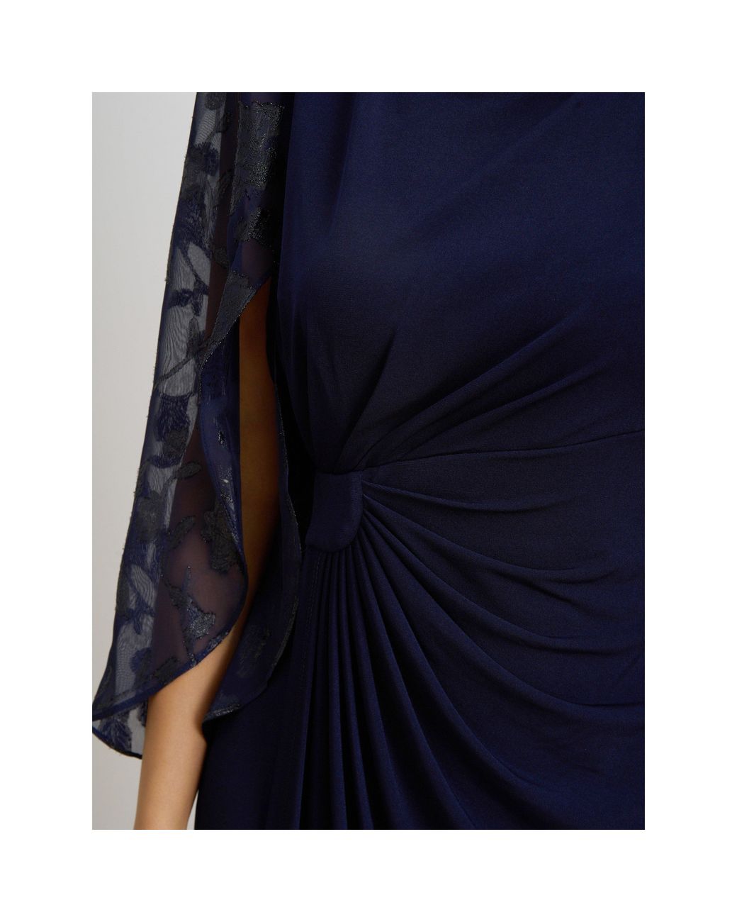 Gina Bacconi Blue Helene Lace Sleeve Dress