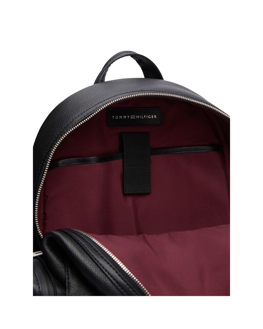 Tommy Hilfiger Black Business Leather Backpack for men